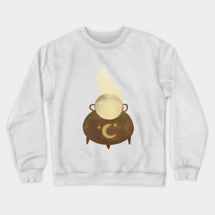 Boiling witch cauldron with moon and stars Crewneck Sweatshirt